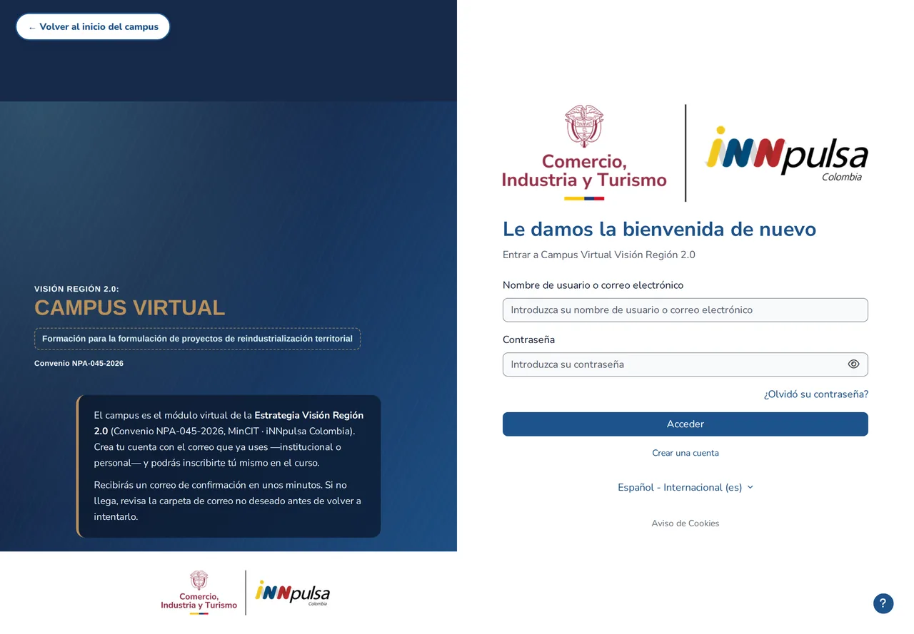Pantalla de acceso