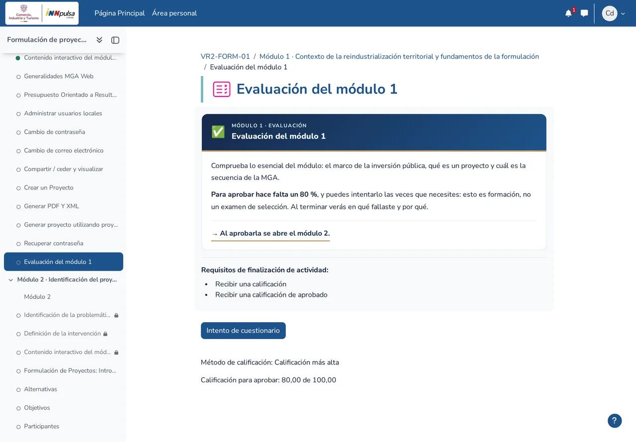 Evaluación de módulo